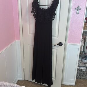 Black off the shoulder jumpsuit
